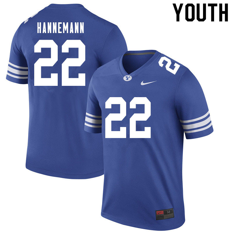 Youth #22 Ammon Hannemann BYU Cougars College Football Jerseys Sale-Royal